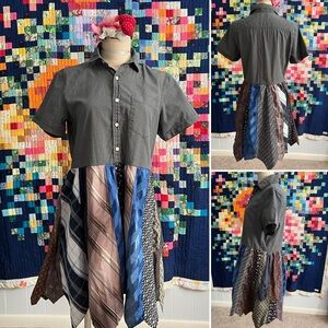Necktie Shirtdress - Upcycled and Awesome